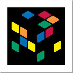 Cubeless Stickers - Rubik's Cube Inspired Design for people who know How to Solve a Rubik's Cube Posters and Art